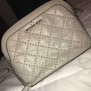 Michael Kors Grey Studded Cindy Dome Crossbody